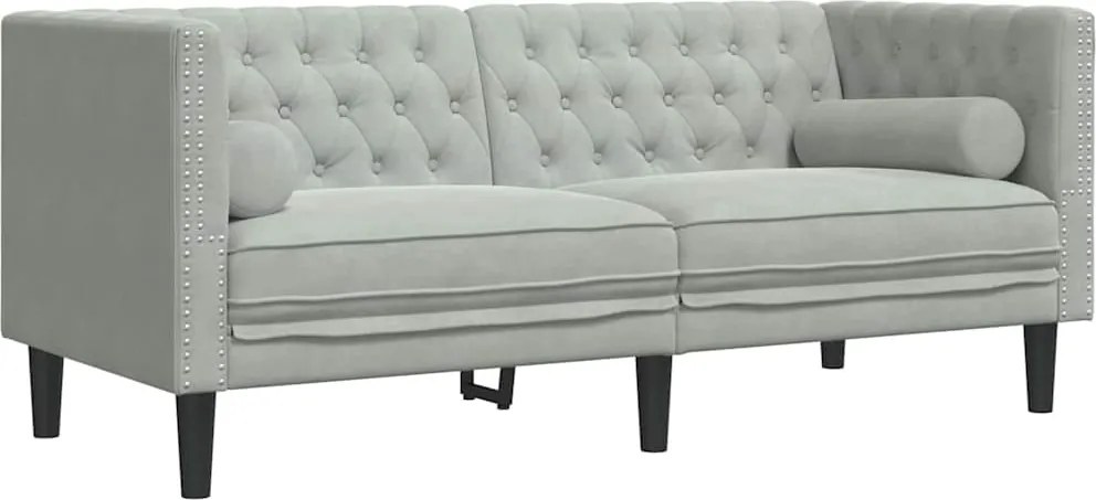 vidaXL Kanapé Világosszürke 174 x 74,5 x 70,5 cm Bársony