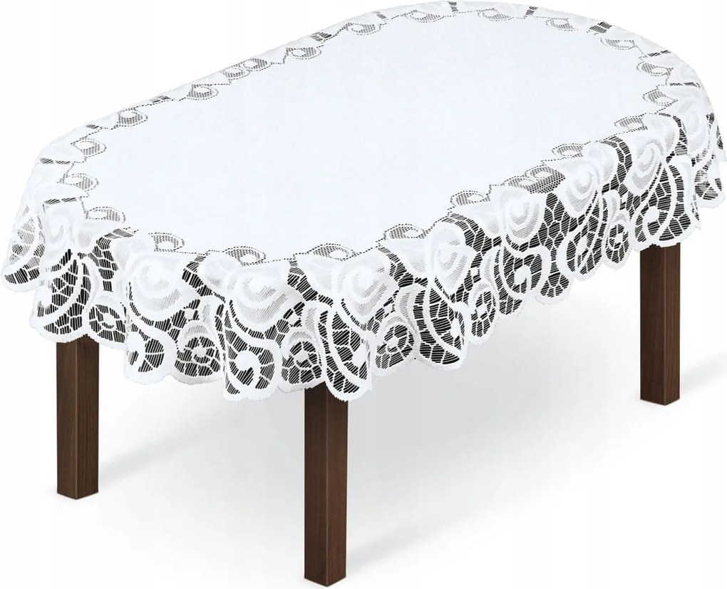 Mg 254261 Abrosz jacquard 130x180 ovális Fehér