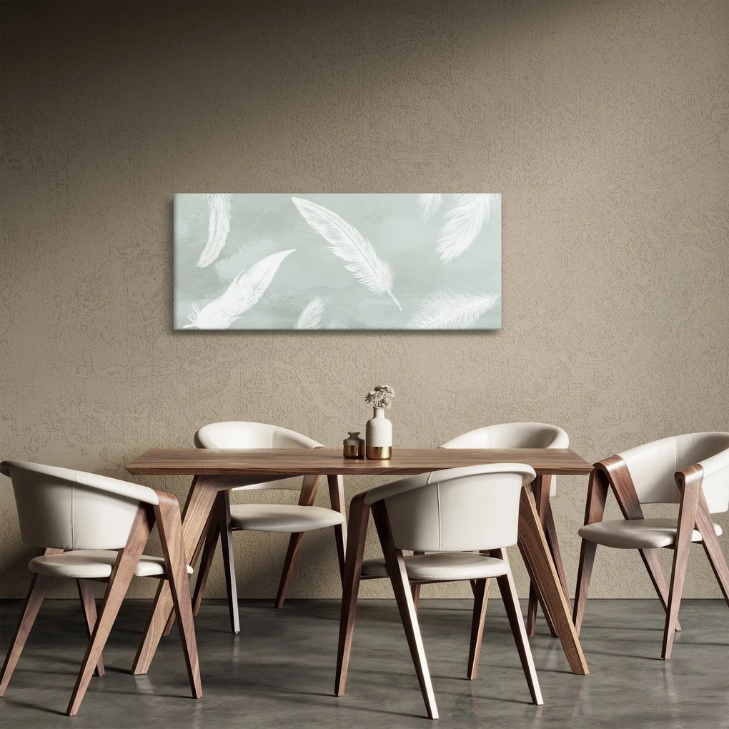 Kép - Fehér tollak (120x50 cm)