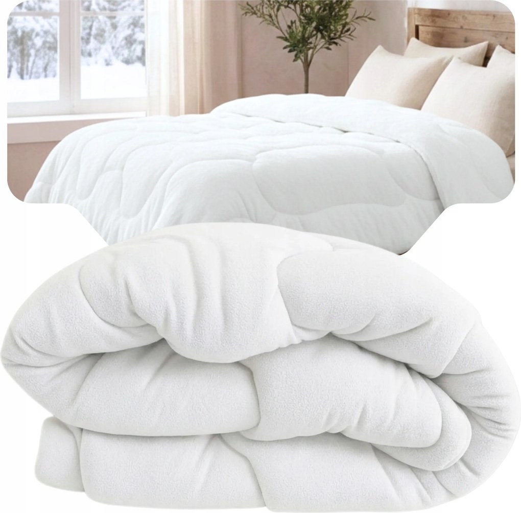 Téli Polár Paplan 200x220cm Fehér Antiallergén Tömör Lengyel