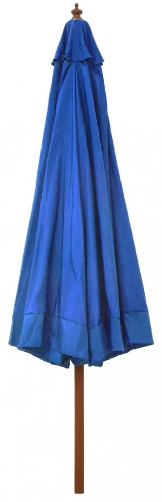 azúrkék kültéri napernyő farúddal 330 cm