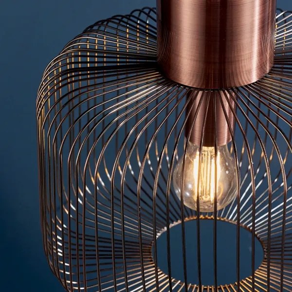 Endon 68986 - NICOLA kábeles függeszték 1xE27/40W/230V réz