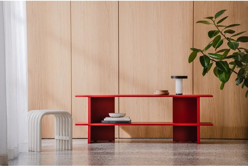 Piros fém polcos állvány 160x57x37 cm Hes – noo.ma