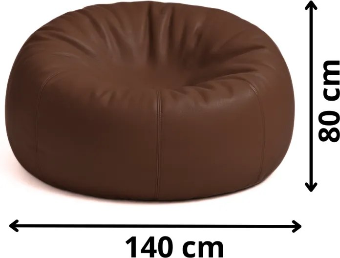 EMI óriás golyó alakú sötétbarna műbőr babzsákfotel