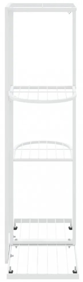 fehér 4 szintes acél virágtartó állvány 43 x 22 x 76 cm