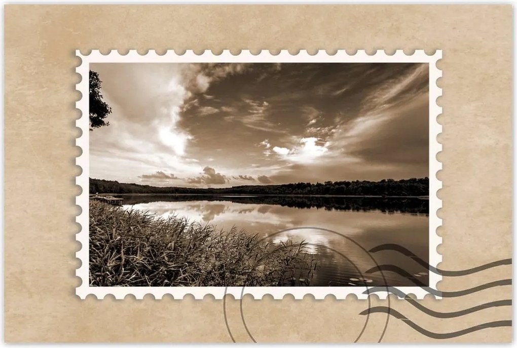 Poszterek 90x60 Sephia Tájkép Tó