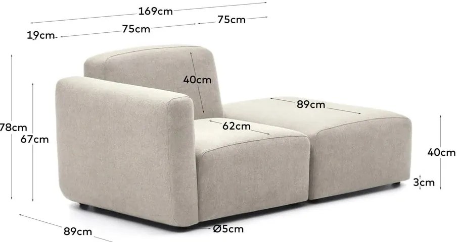 Bézs heverő Neom – Kave Home