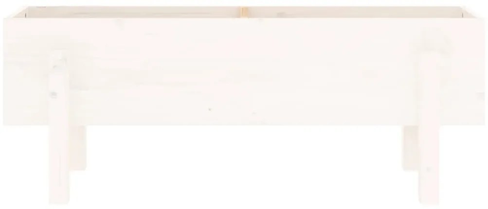 fehér tömör fenyőfa kerti magaságyás 101 x 30 x 38 cm
