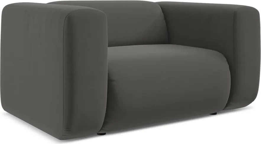 Szürke bársony fotel Ekahi – Makamii