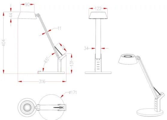 Globo 58422B - LED Dimmelhető asztali lámpa URSINO LED/8W/230V