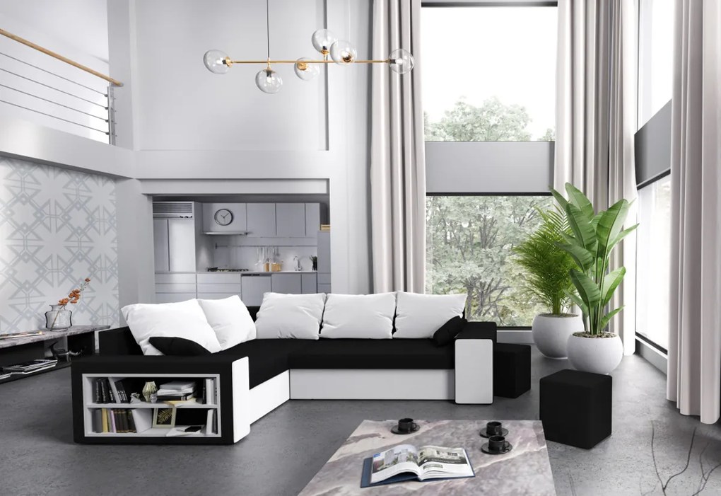 SPOKANE ágyazható sarok ülőgarnitúra, 260x66x180, mikrofáze 15/22, balos