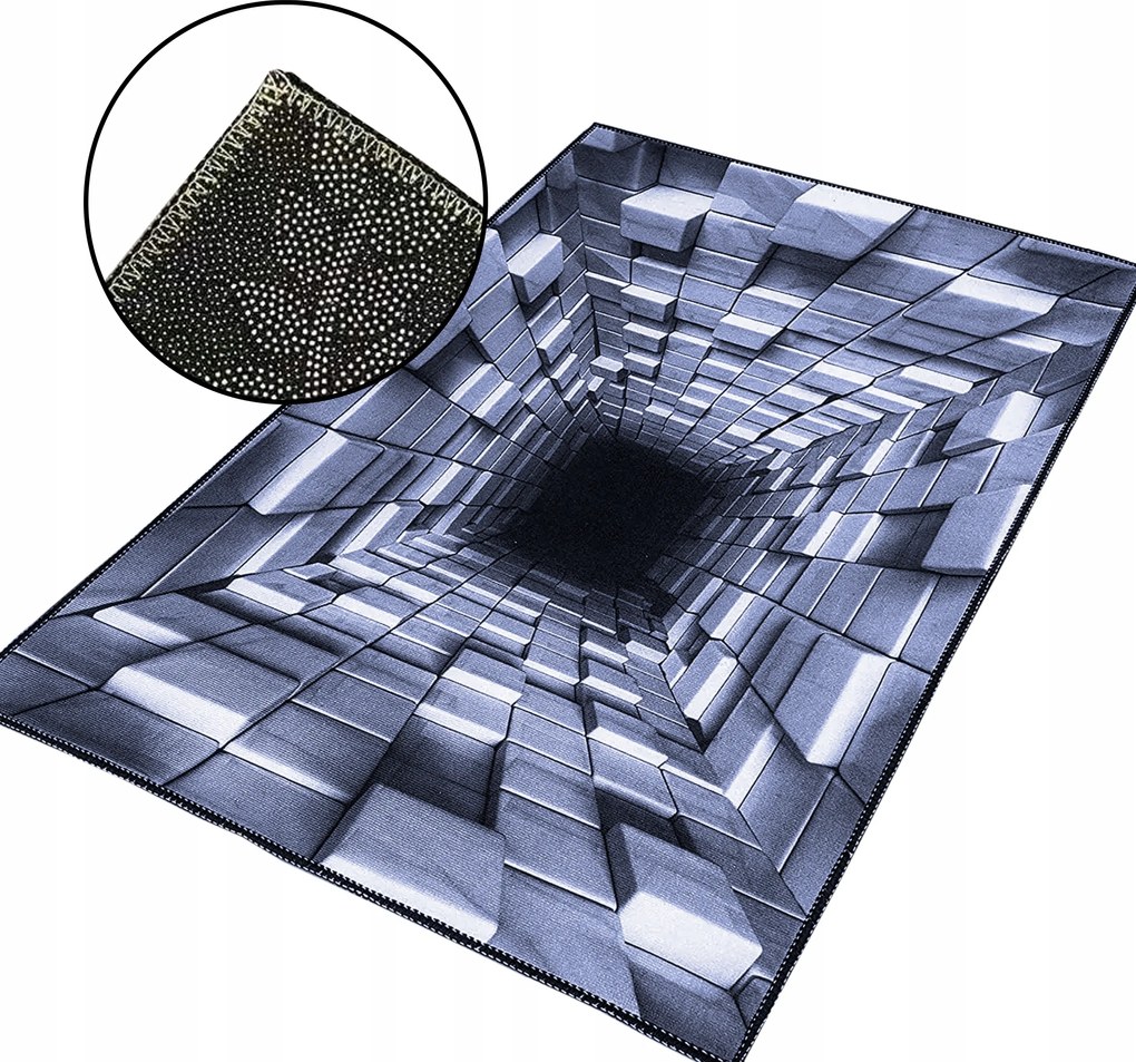 Szoba Nappali Szőnyeg 160x220CM Kék 3D Modern Optikai Illúzió