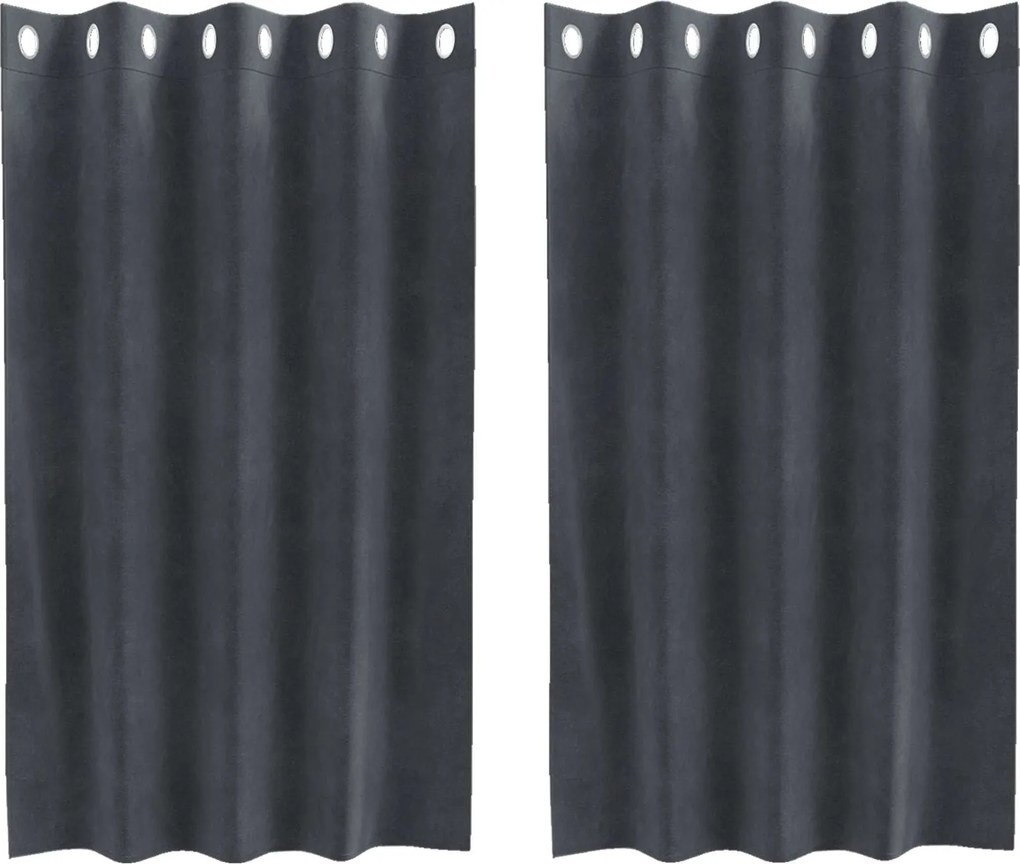 vidaXL Sötétítő függönyök 2 pcs Világosszürke 140 x 140 cm Bársony