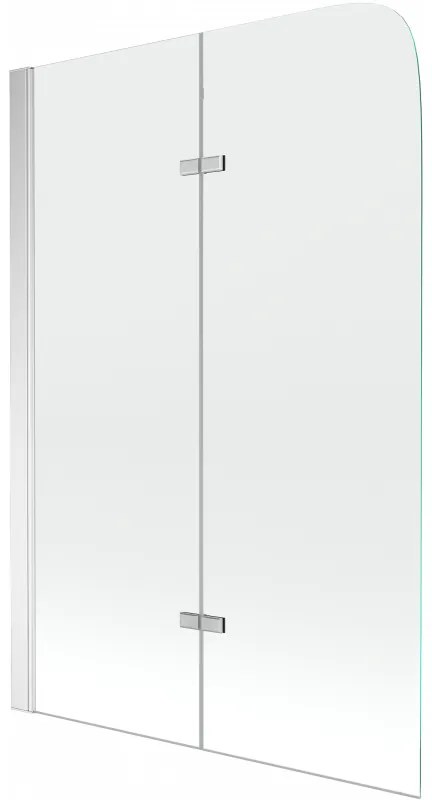 Mexen Felix 2 szárnyas kádparaván 80 x 140 cm, Átlátszó, Króm - 890-080-002-01-00