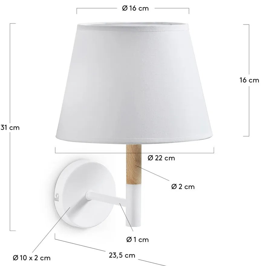 Moskov fehér fali lámpa - Kave Home