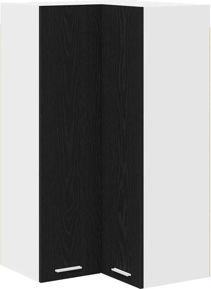 vidaXL Függő szekrény Fekete tölgy és fehér 57 x 57 x 100 cm Faanyag