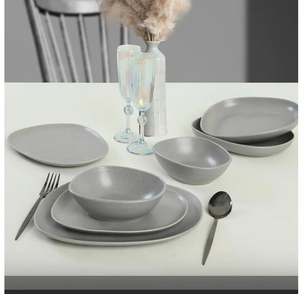24 részes szürke kőkerámia étkészlet