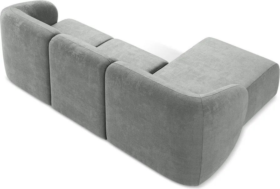 Szürke zsenília sarokkanapé (bal oldali-heverő résszel) Lani – Makamii