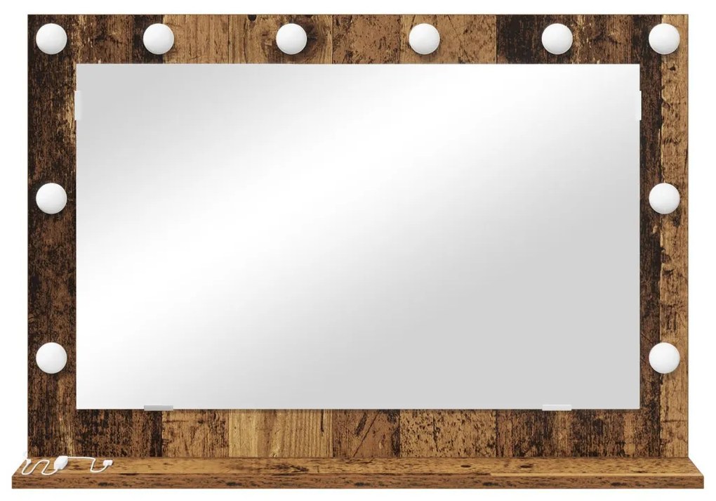 Toalett Tükör Öreg fa 80 x 55 x 18 cm Megmunkált fa és üveg