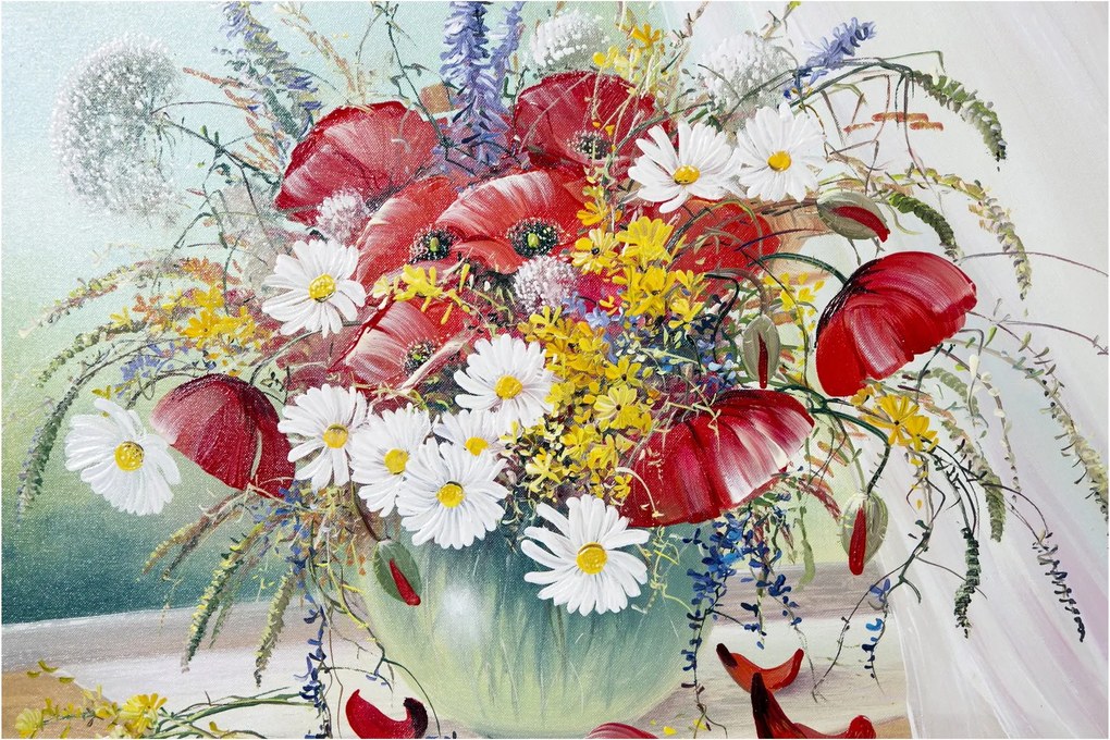 Egy váza képe vadvirágokkal (90x60 cm)