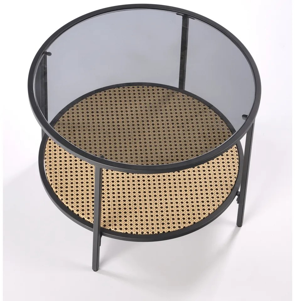 Dakota dohányzóasztal, rattan / fekete