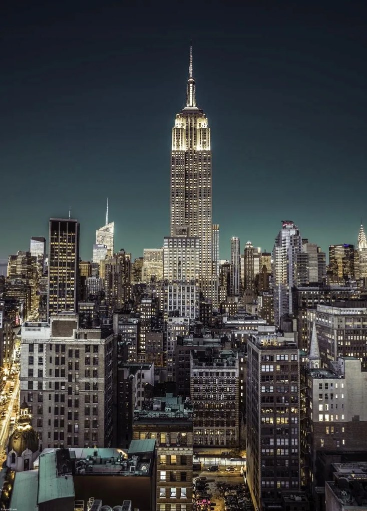 Poszter 39,5x55cm Empire State Building New York panorámával