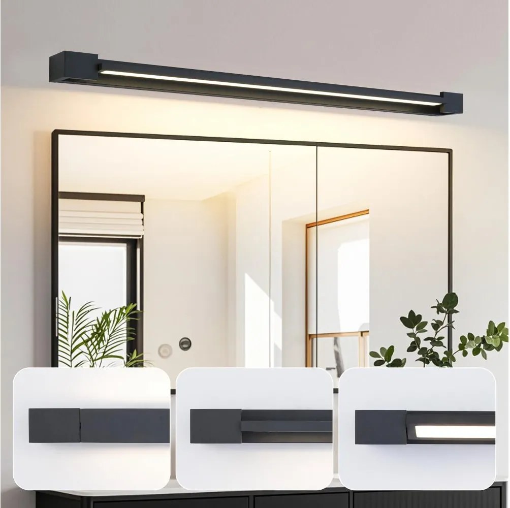Brilagi - LED fürdőszobai tükörvilágítás AQUA LINE LED/20W/230V 80 cm IP44 fekete