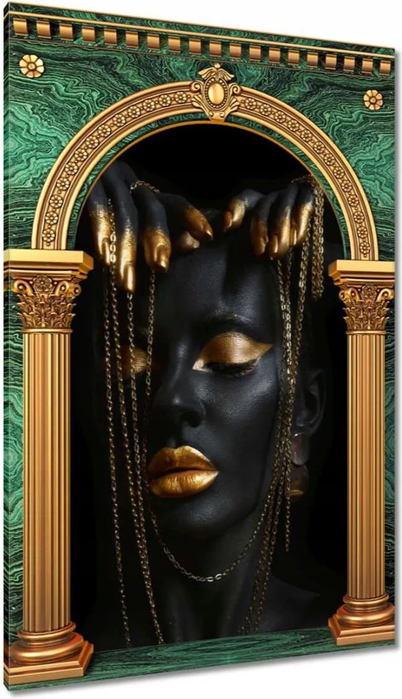 Vászonkép 80x120 Arany ékszerek az arcon