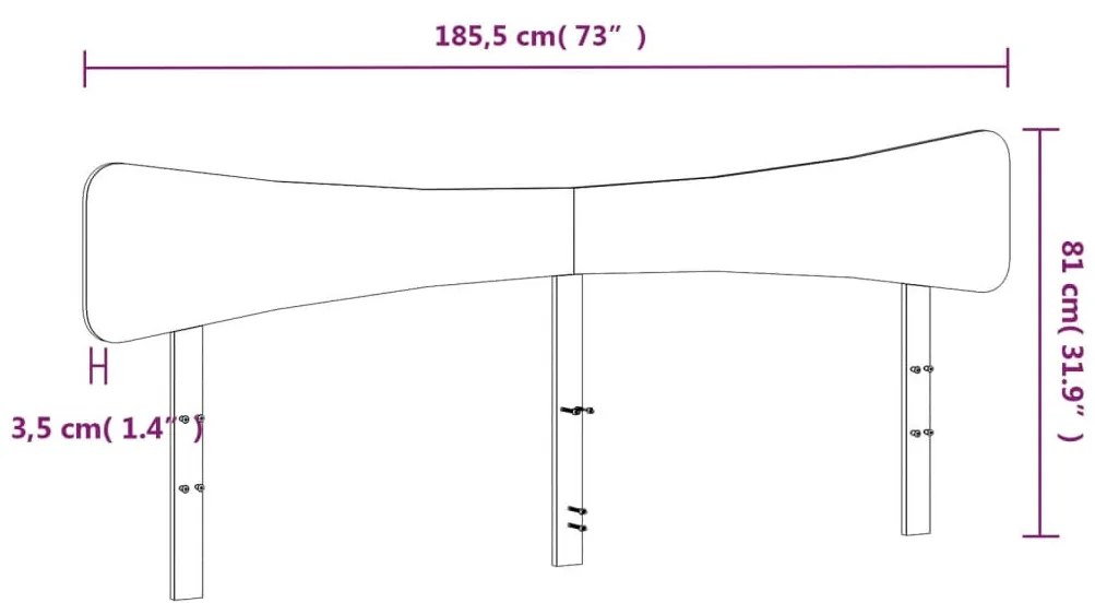 fehér tömör fenyőfa fejtámla 180 cm