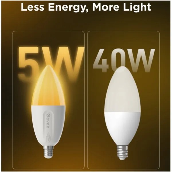 2 darabos LED RGBWW dimmelhető izzó E14/5W/230V 2700-6500K Wi-Fi - Govee