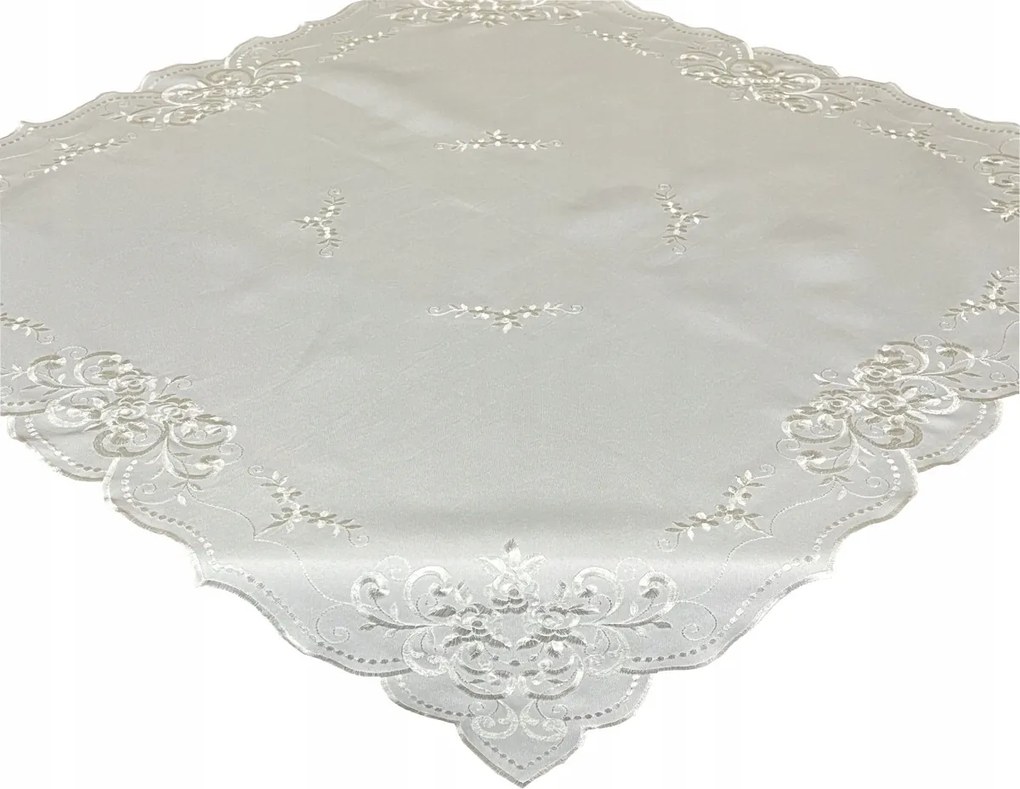 Hímzett Asztalvédő 85x85 Négyzet Alakú Virágok