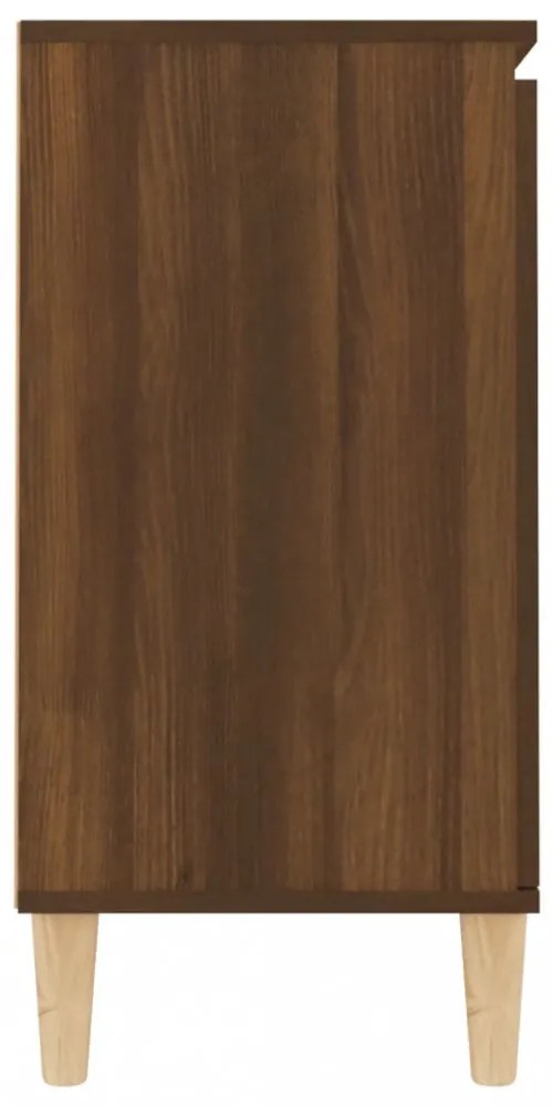barna tölgyszínű szerelt fa tálalószekrény 101 x 35 x 70 cm