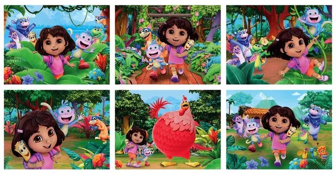 Dóra, a felfedező Jungle mesekocka 12 db-os Clementoni