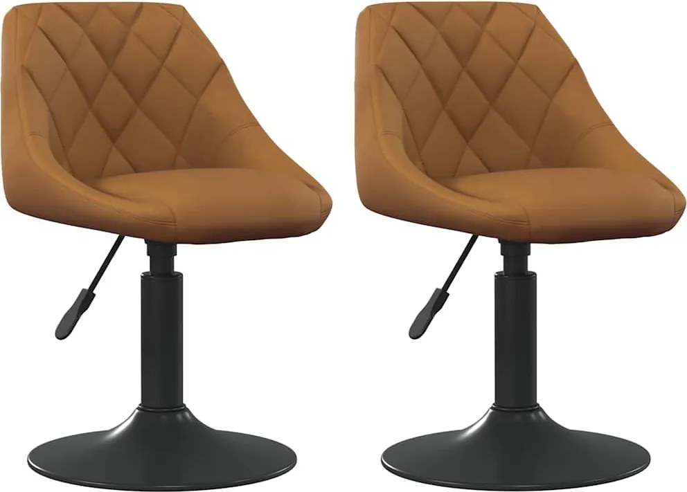 vidaXL Forgatható Étkezőszékek 2 pcs Barna 46 x 44 x 77.5 cm Műbőr