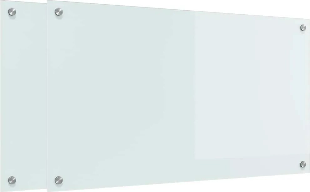 vidaXL Konyhai splashback 2 pcs Fehér 90 x 50 cm edzett üveg