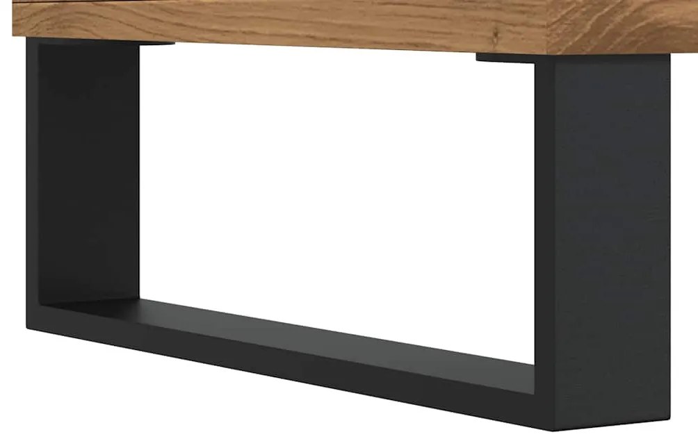 kézműves tölgy színű szerelt fa TV-szekrény 100x35x55 cm