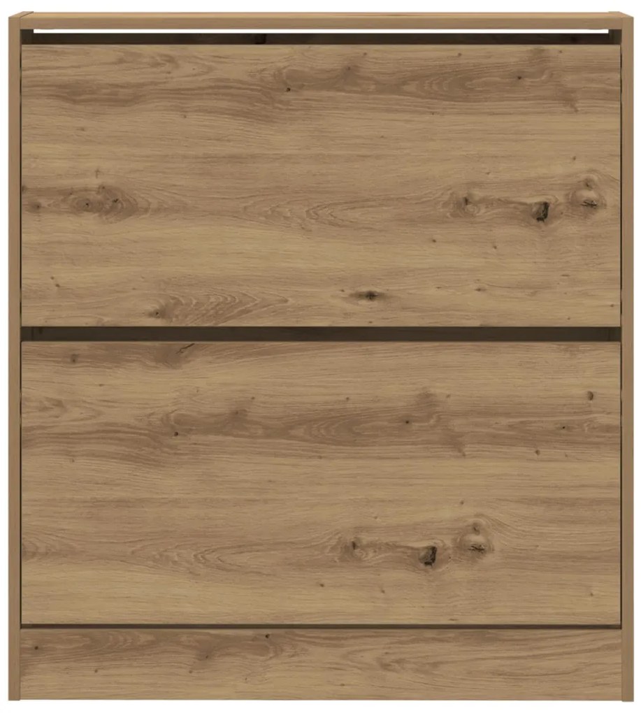 vidaXL Cipőtároló Fekvő Zsúfolt Tölgy 80x21x87,5 cm