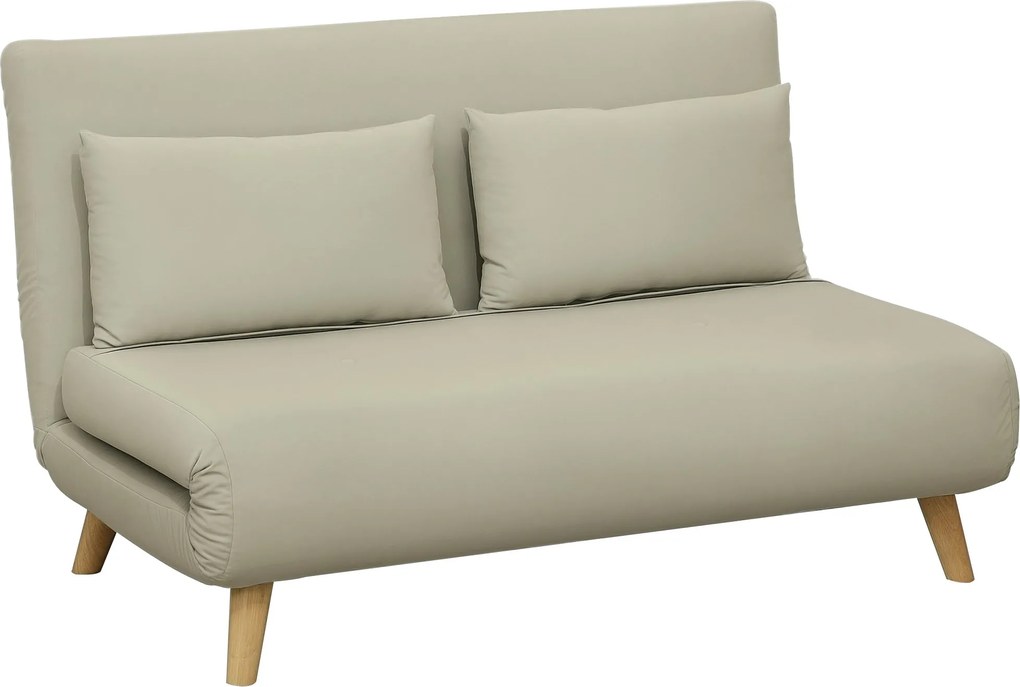 HOMCOM 3 az 1-ben Kanapéágy 130 x 78 cm, Hálószobafunkcióval, Összecsukható Kényelmes Kanapé Derékpárnával, Bársonyos Hatással, Állítható Hátkarral Na