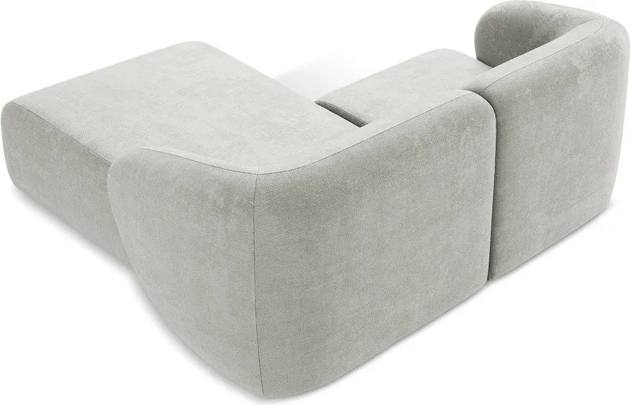 Világosszürke zsenília sarokkanapé (jobb oldali-heverő résszel) Lani – Makamii