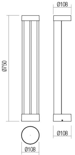 Redo 90365 - LED Kültéri lámpa ZEUS LED/11,5W/230V 3000K 75 cm IP54 antracit