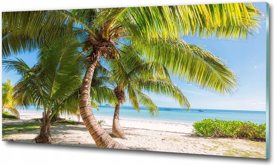 Fotó üvegkép Yacht a tenger hátterében 100x70