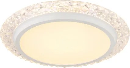 Globo 48294-22 Mennyezeti lámpa fém fehér matt, műanyag átlátszó kristályok, műanyag opál csillogás, ø: 400mm, M: 60mm, LED 22W 230V, 2380lm forrás, 1460lm kimenet, 3000K