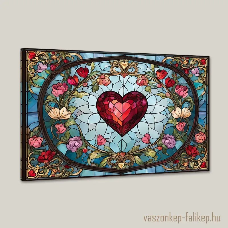 Szív katedrál – Diamond prémium falikép – romantikus elegancia 60x40 cm
