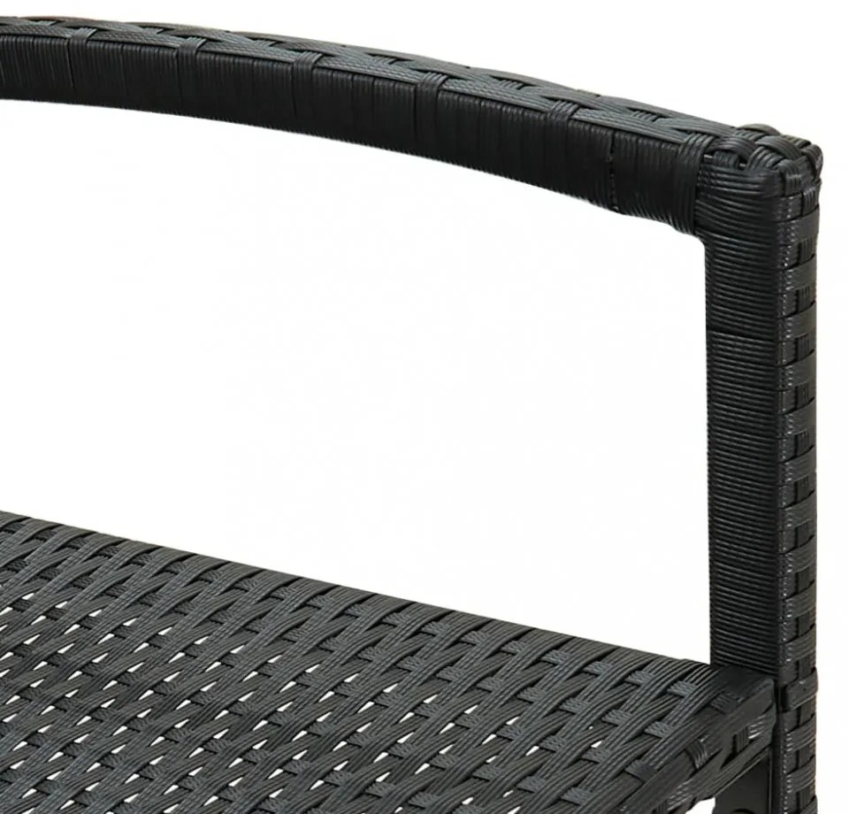 4 db fekete polyrattan bárszék