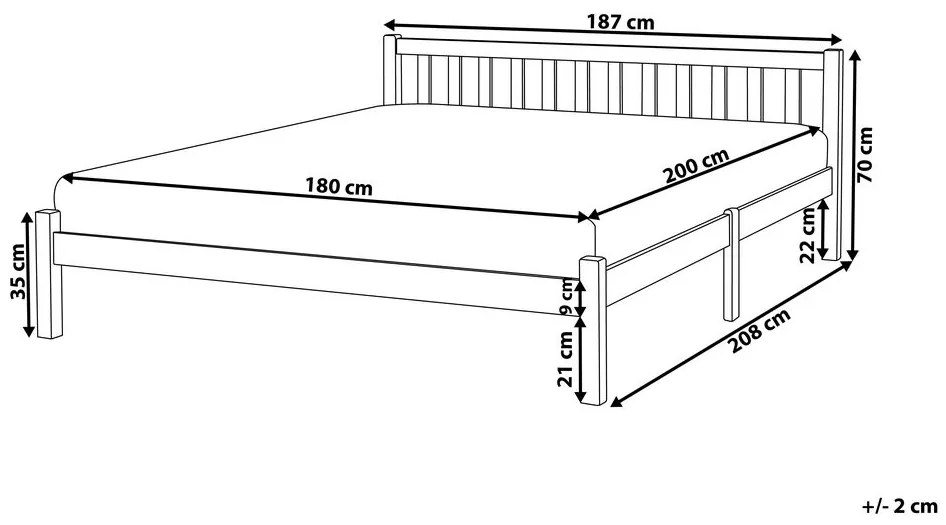 Franciaágy 180 cm FLORIS (ágyráccsal) (fehér). 1007275