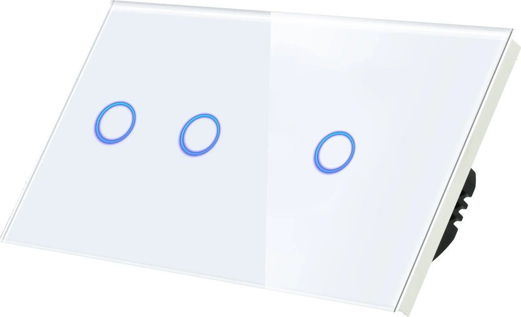 Érintőkapcsoló Fény Dupla Fehér Üveg N 2G1G Két Doboz