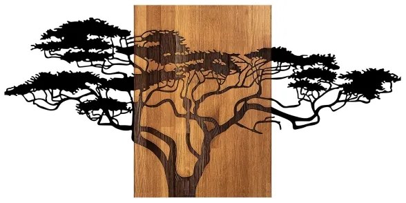 Fali dekoráció 70x144 cm fa/fém