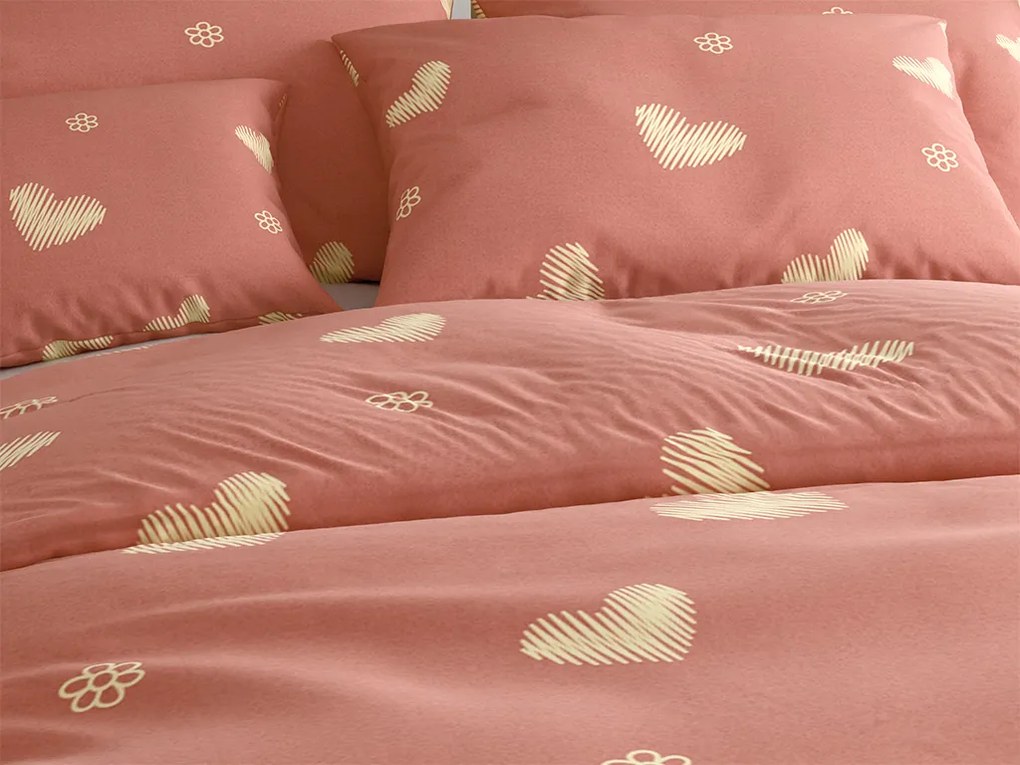 Mikroszálas ágyneműhuzat ORANGE HEART, rózsaszín Ágyneműhuzat mérete: 70 x 90 cm | 140 x 200 cm