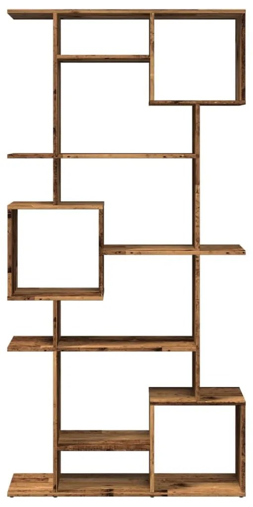 füstös tölgy színű szerelt fa könyvszekrény 92 x 29 x 188 cm