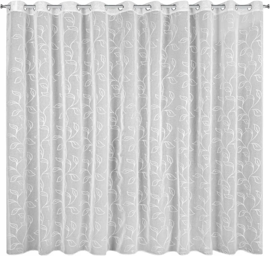 Függöny készre szerelve Anira 350x250 Eurofirany fehér ezüst levelek